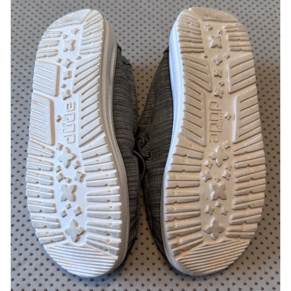 Hey Dude Wally Youth Blend Linen Stone Grey Slip On Loafers Kids Size K12